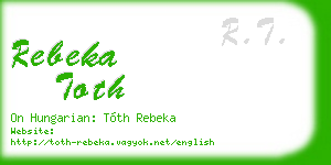 rebeka toth business card